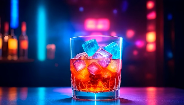 Free photo cocktail refreshment in neo-futuristic style