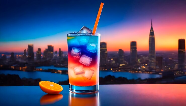 Free Photo cocktail refreshment in neo-futuristic style