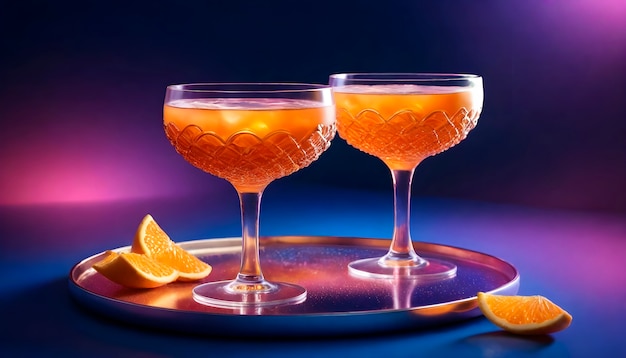 Cocktail refreshment in neo-futuristic style