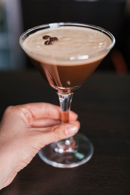 Cocktail with coffee beans