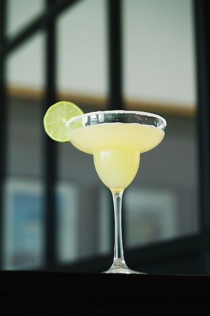 Cocktail with lime slice