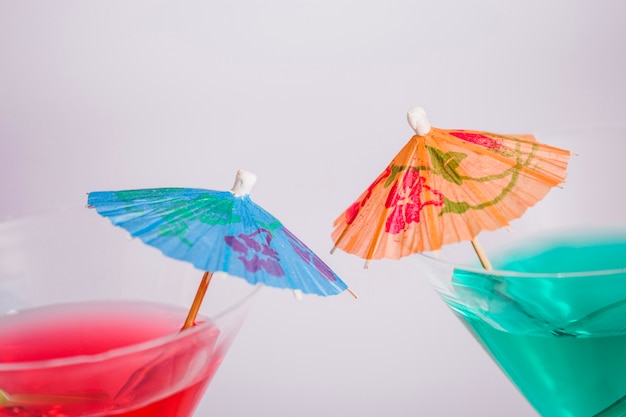 Cocktails with umbrellas