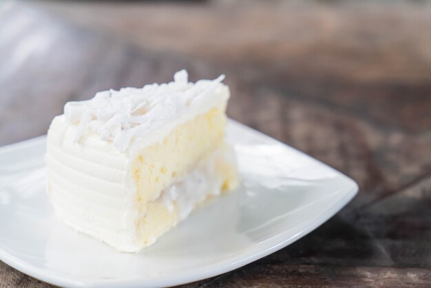 coconut cake on plate