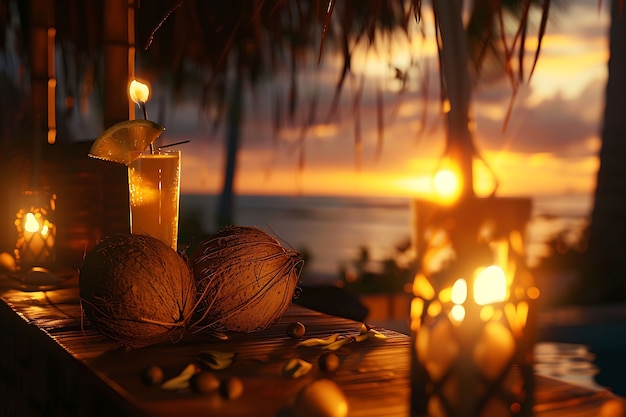 Free photo coconut still life