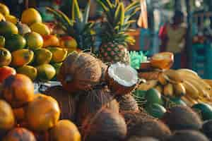 Free photo coconut still life