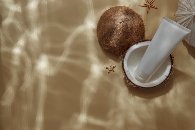 Coconut underwater still life