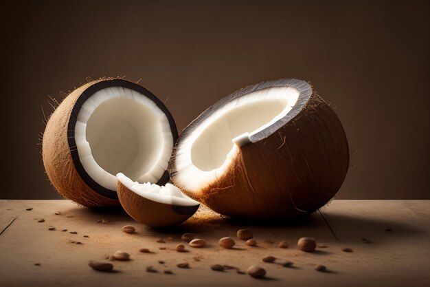 A coconut with the word coconut on it