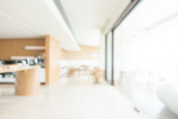 Coffe shop with wooden walls unfocused