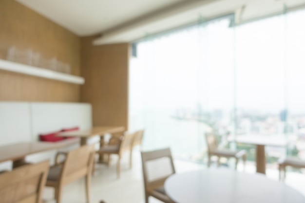 Coffe shop with wooden walls unfocused