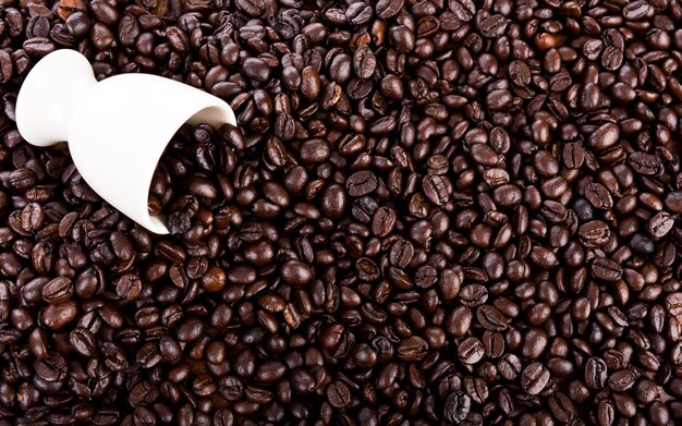 Coffee beans closeup background