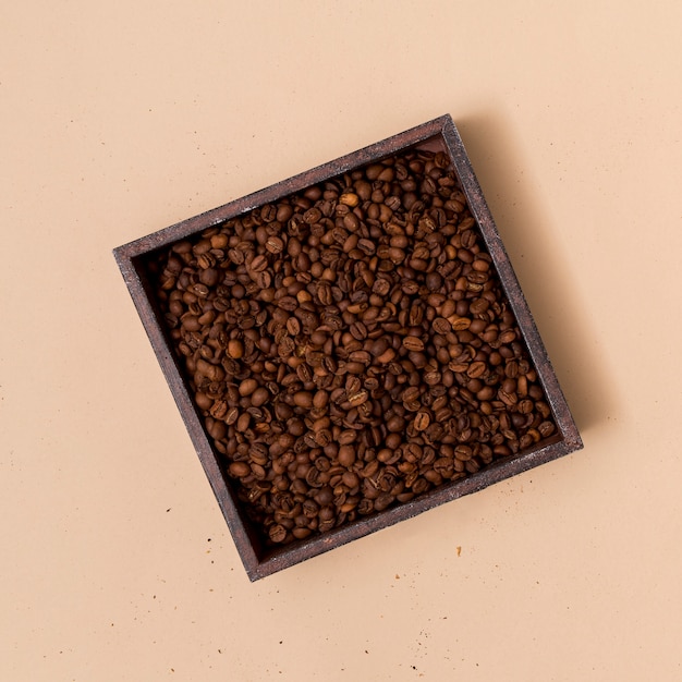 Free photo coffee beans in a container