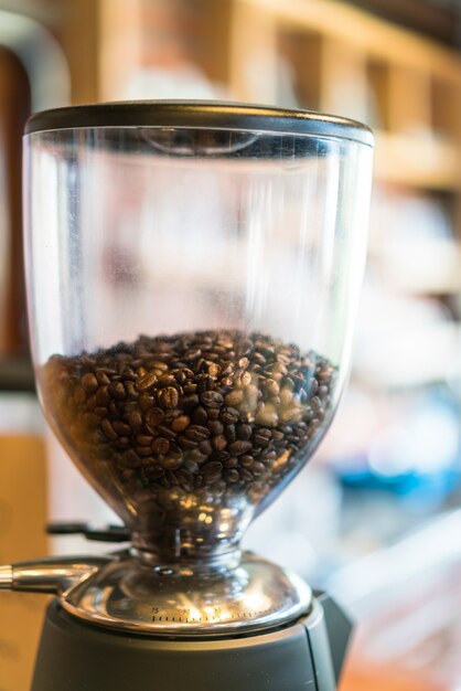 Coffee beans in machine .