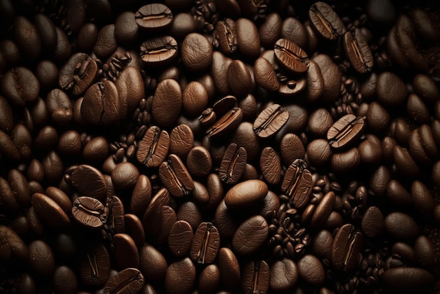 Free photo coffee beans top view background