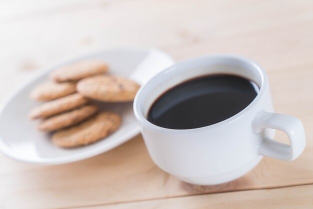 Free photo coffee and cookies