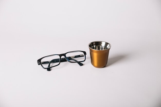 Coffee cup and glasses