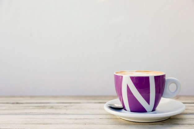 Coffee cup in a table