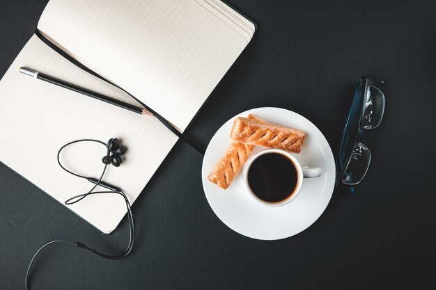 Coffee cup with sweets