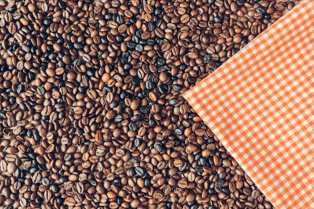 Coffee decoration with cloth on beans