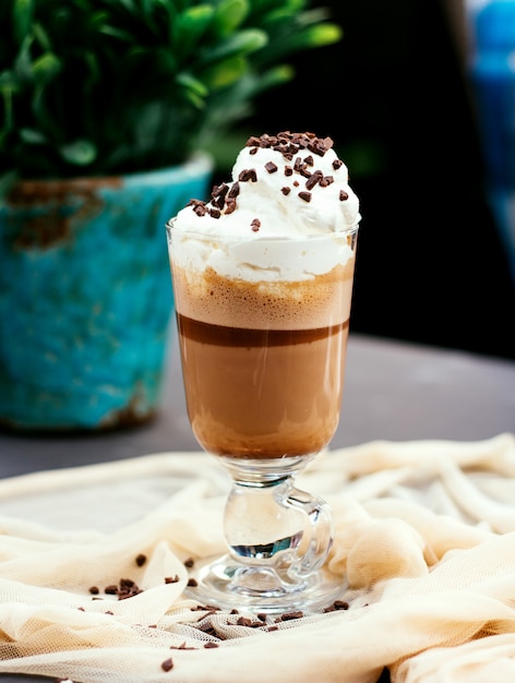 Free photo coffee drink with whipped cream