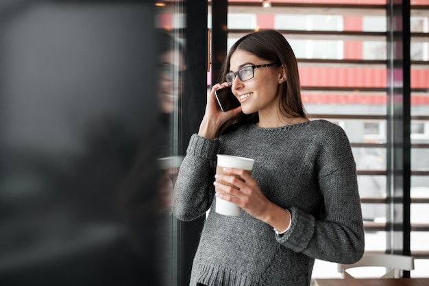 coffee female tablet mobile phone