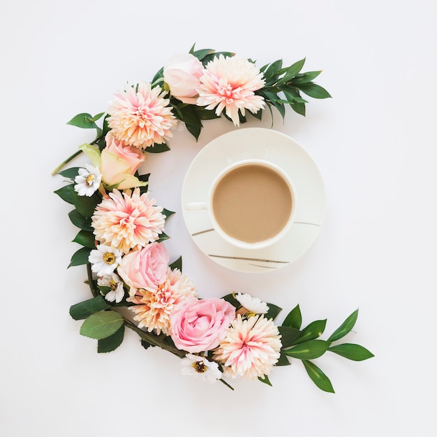 Coffee and flowers