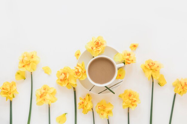 Coffee and flowers