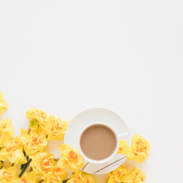 Coffee and flowers