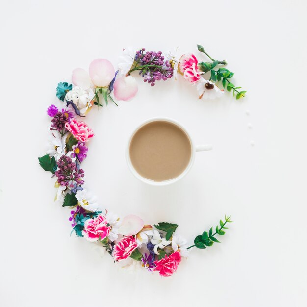 Coffee and flowers