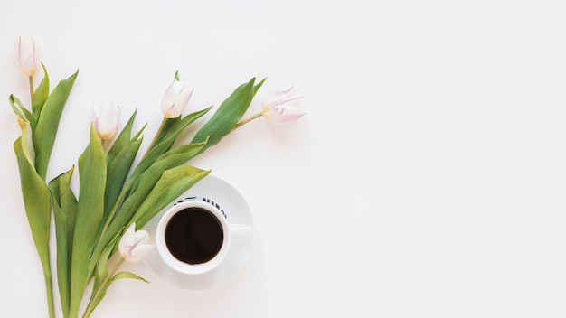 Coffee and flowers