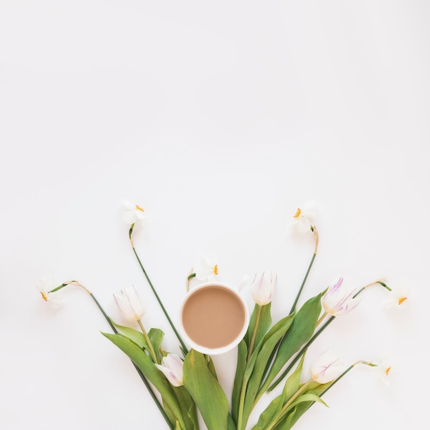 Coffee and flowers