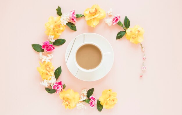 Coffee and flowers