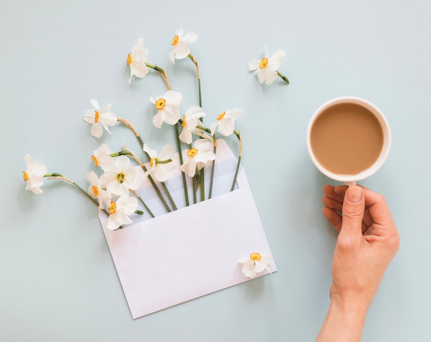 Coffee and flowers