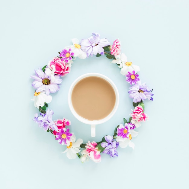 Coffee and flowers