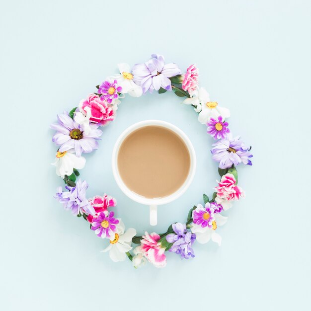 Coffee and flowers