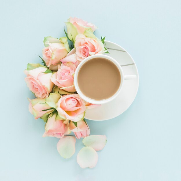 Coffee and flowers