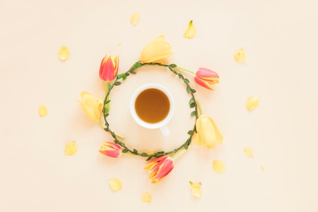 Coffee and flowers