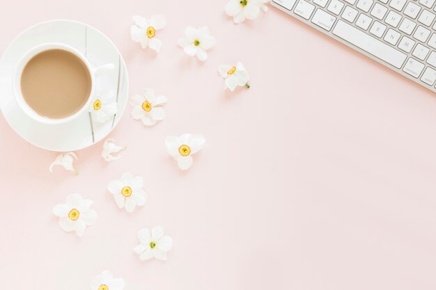 Coffee and flowers