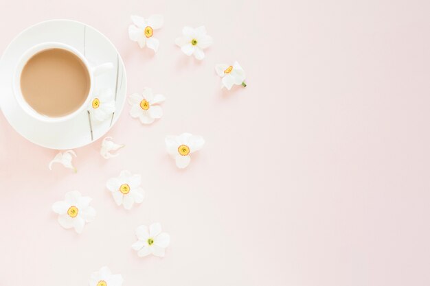 Coffee and flowers