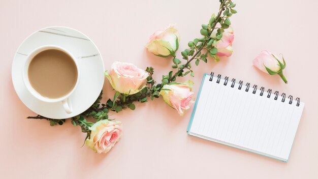 Coffee and flowers