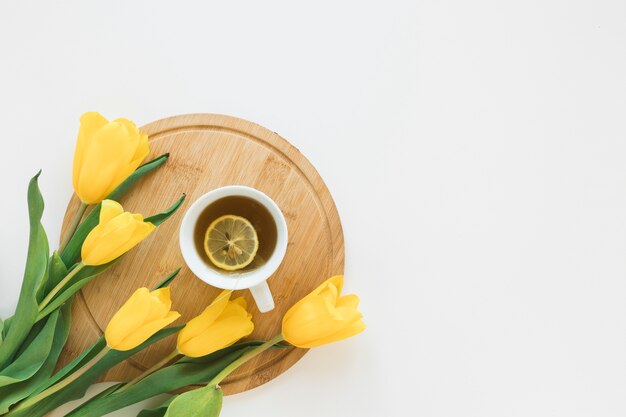 Coffee and flowers