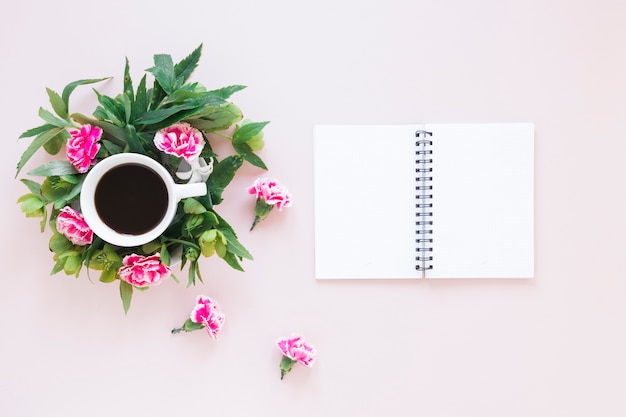 Coffee and flowers