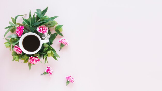 Coffee and flowers