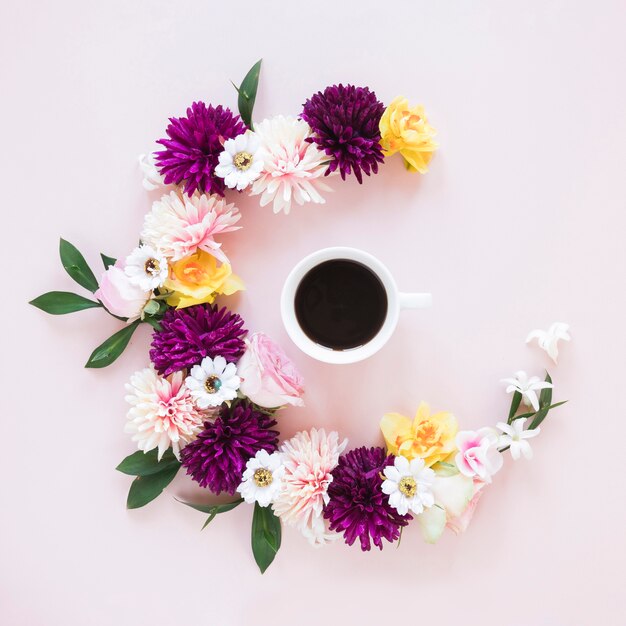 Coffee and flowers