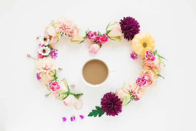 Coffee and flowers