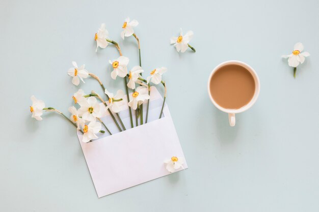 Coffee and flowers