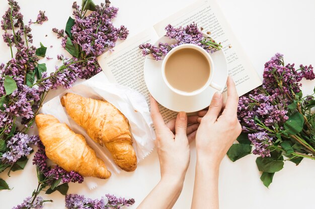 Coffee and flowers