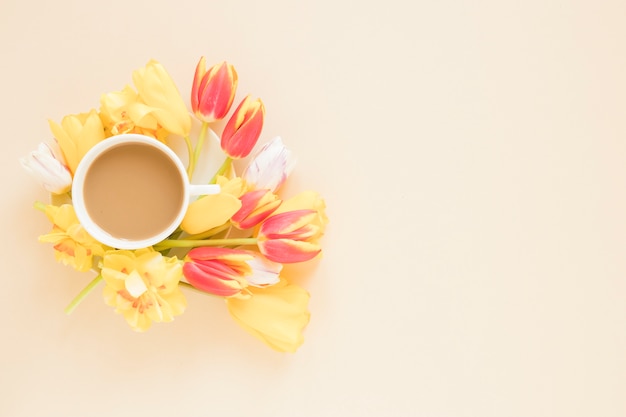 Coffee and flowers