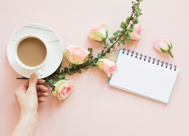 Coffee and flowers