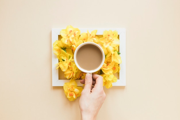 Coffee and flowers