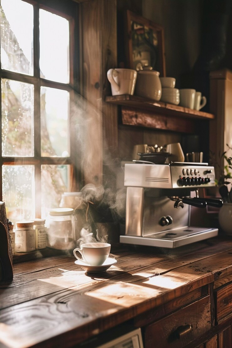 Free Photo coffee machine making a perfect cup of coffee